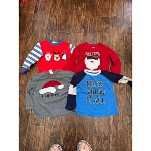 Kids T-Shirts 3T 4T Multicolor Christmas Holiday bundle